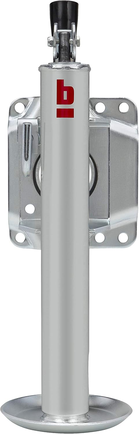bROK Products 15936 Side Mount Top Wind Trailer Jack with Footplate - 1000 lb, Silver Pack of 2