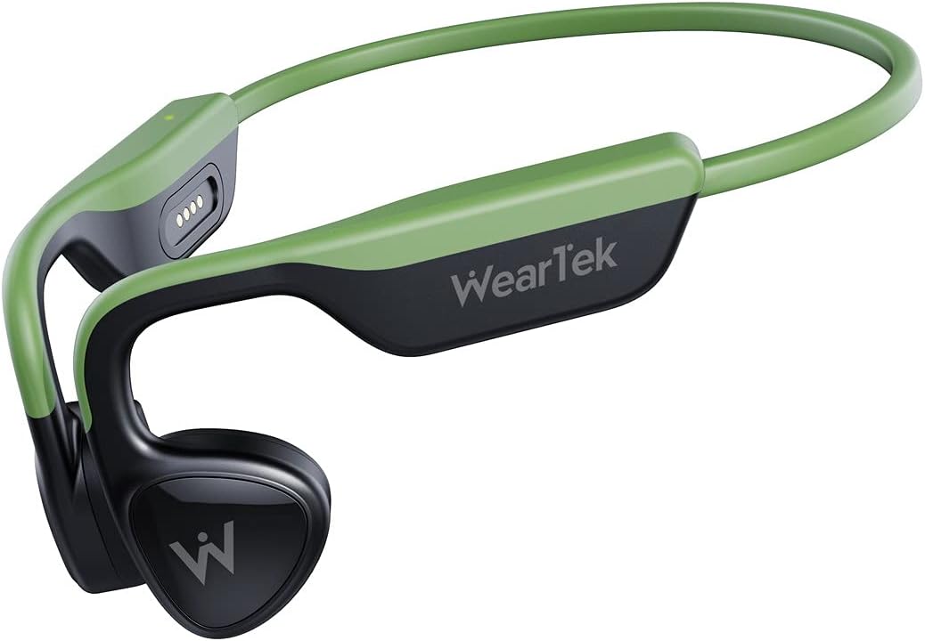 WearTek X19 Bone Conduction Headphones, Bluetooth Open-Ear,MP3 8G Memory,IPX8 Waterproof for Swimming (Orange+Black) Pack of 2