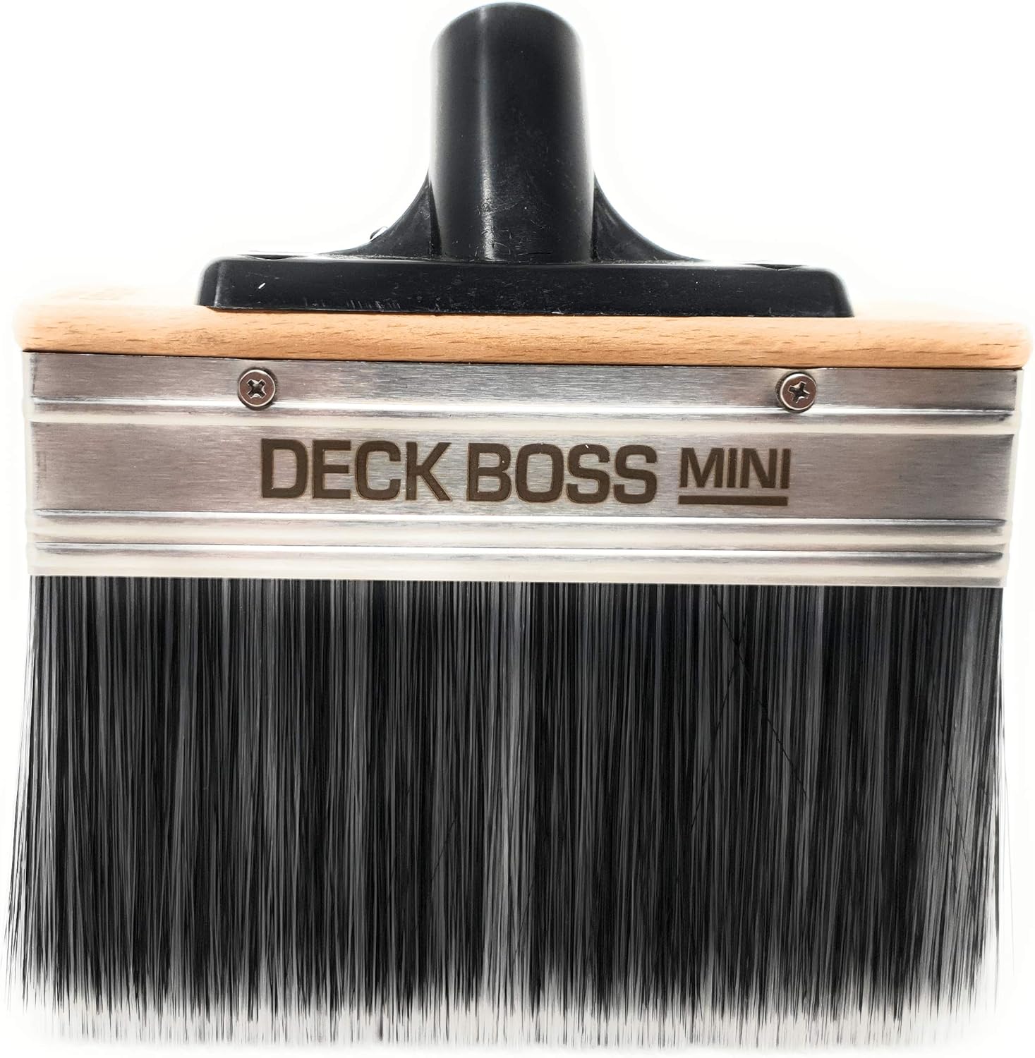 Deck Stain Brush Applicator - Deck Boss Mini by Perdura - 6 inch Paint Brush Stain Seal and Paint for Decks Fence Siding - for Water and Oil Based Coatings on Wood Concrete Rough or Smooth Pack of 2
