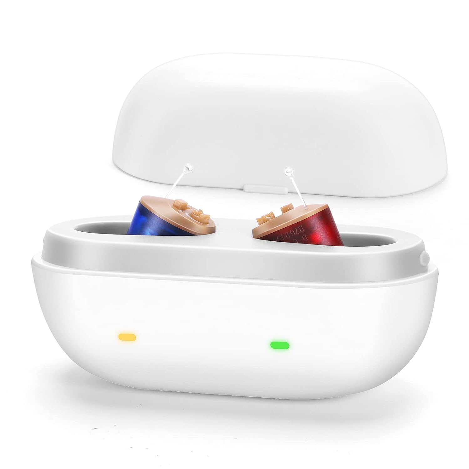 Sonadil Rechargeable Hearing Amplifier to Aid and Assist Hearing of Seniors and Adults, Digital Completely-in-Canal Sound Amplifiers with Noise Reduction and Feedback Cancellation (Blue & Red, Pair)