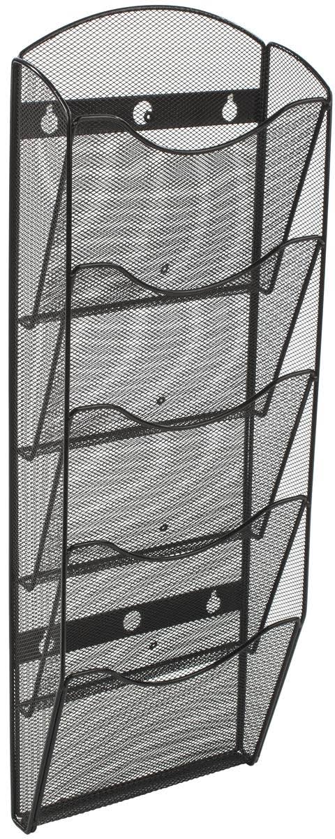 Hanging Mesh Magazine Rack with 5 Half View Pockets