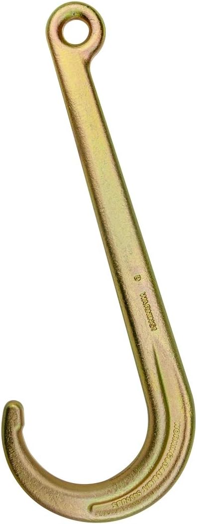 VULCAN Johnstown Tow Chain with 15 Inch Forged J Hook and Grab Hook - Grade 70 Chain - 6 Foot - 4,700 Pound Safe Working Load Pack of 2