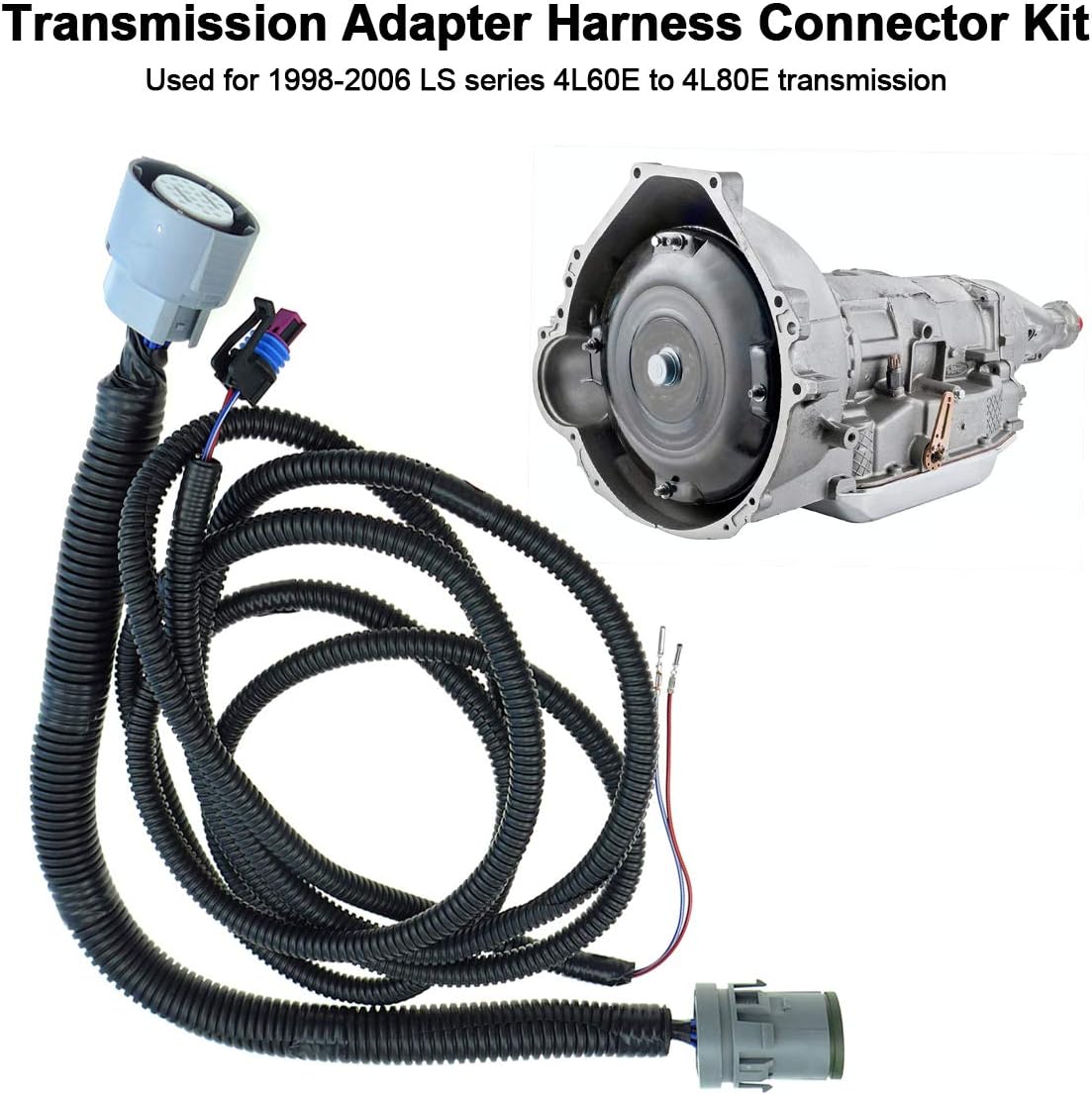 Transmission Plug and Play Adapter Harness Connector Fit for 4L60E to 4L80E LS Swap Silverado Sierra Trans, Wire Adapter Harness Kit Compatible with 1998-2006 Transmission Pack of 2