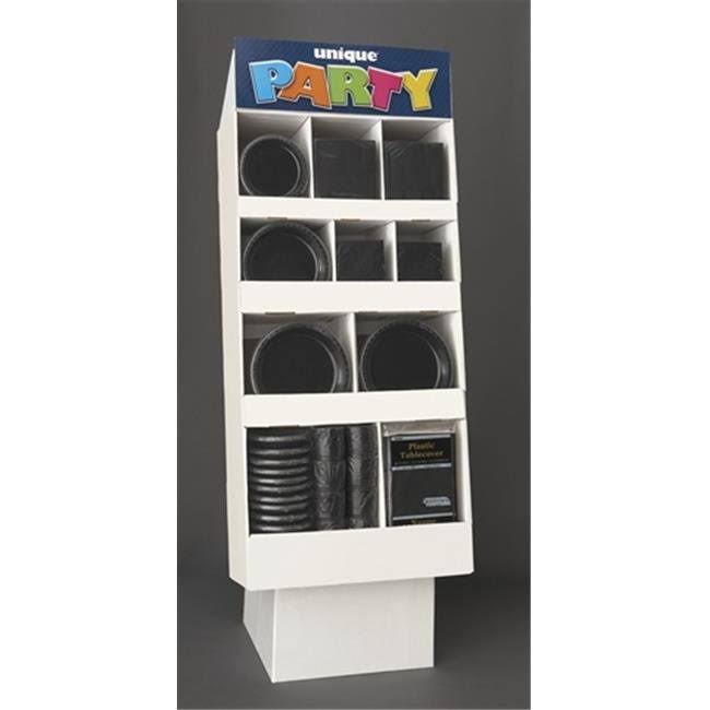 Unique Industries 32087 156 Pieces Plasticware P Display in Midnight Black