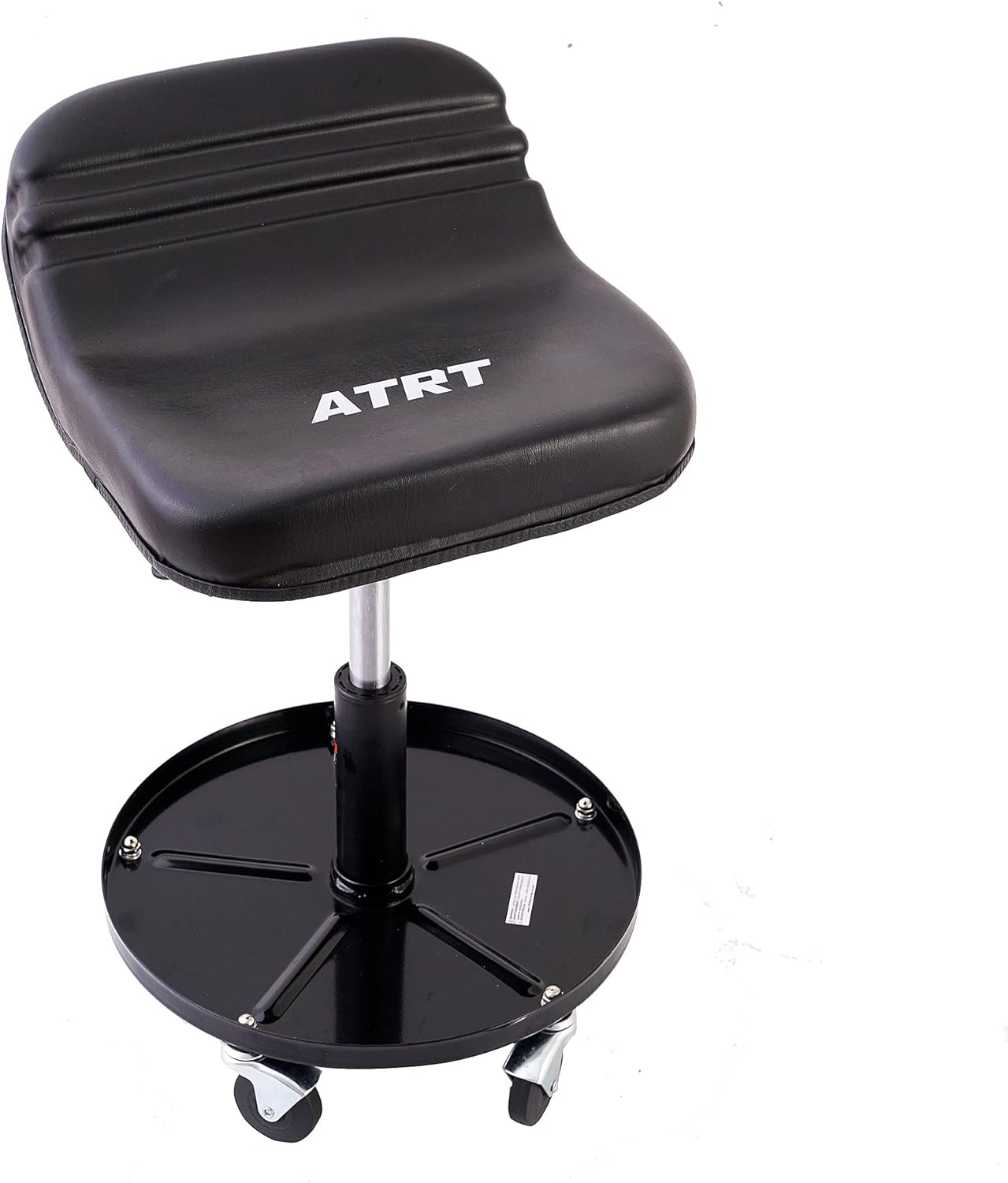 ATRT 300-LB Capacity Pneumatic Mechanic Roller Seat, Adjustable Rolling Stool, with 2.5-inch Heavy Duty Casters and Tool Tray, Black