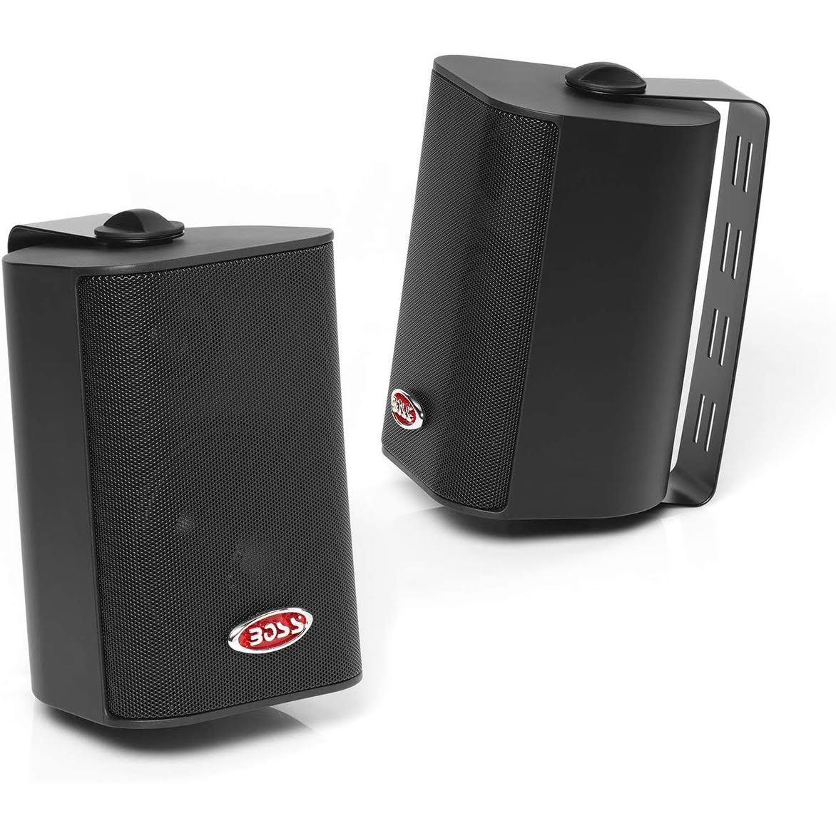 Boss Audio Systems MR4.3B 200 Watt per Pair, 4 inch, Full Range, 3 Way Weatherproof Marine Speakers Sold in Pairs (Black) MRW43B
