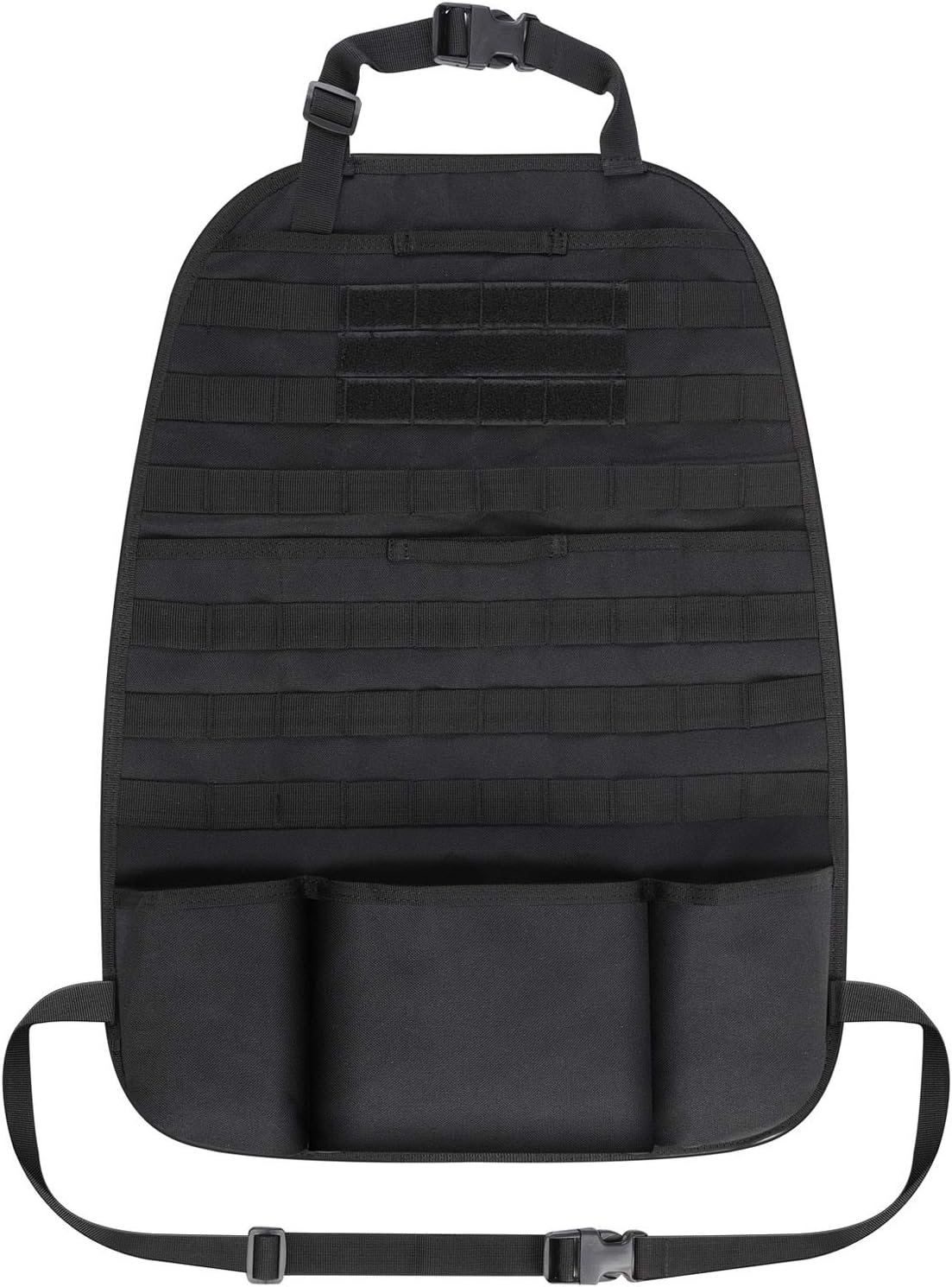 Honestptner Tactical Car Seat Back Organizer, Front Seat Storage Pouch Universal Fit Car Seat Cover Protector with 3 Storage Pouch