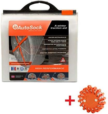 AUTOSOCK AS540 Traction Wheel and Tire Cover for Ice & Snow Easy Install Tire Chain Alternative with Emergency Safety Flare