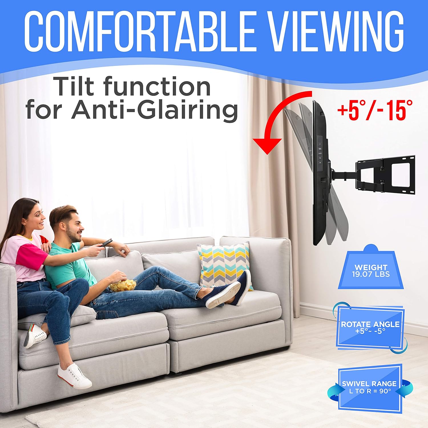 Universal Wall Mount TV Bracket - Flat Screen TV Wall Mount Full Motion Tilting - Mounts 42-70