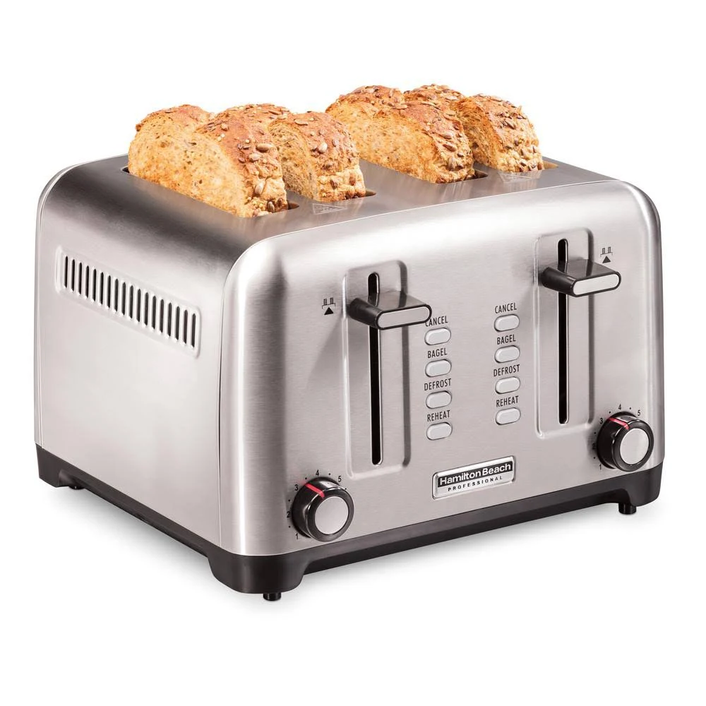 Hamilton Beach Pro 4-Slice Stainless Steel Wide Slot Toaster, Silver