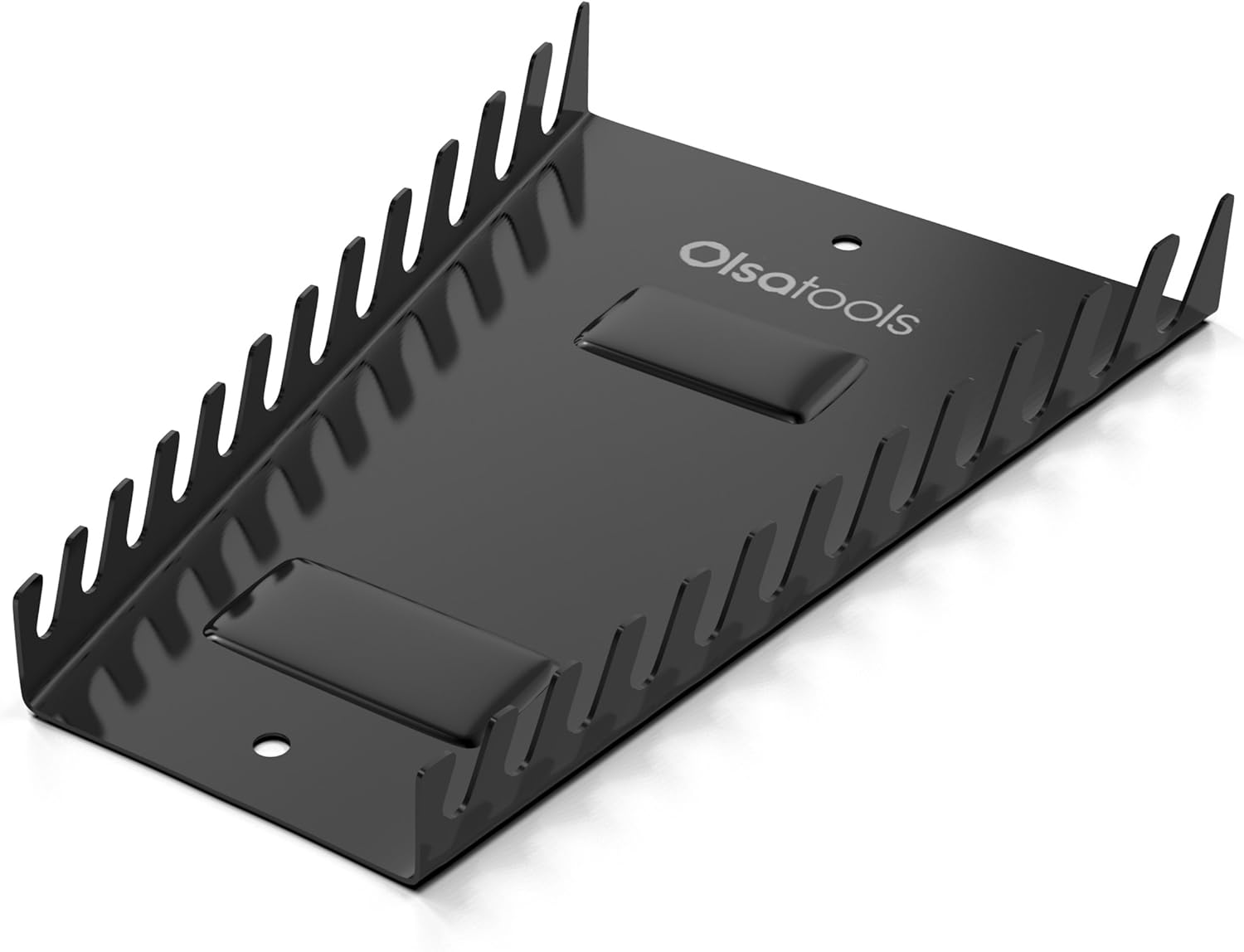 Olsa Tools Magnetic Metal Wrench Organizer | Black | Holds 12 Wrenches | Premium Quality Tools Organizer