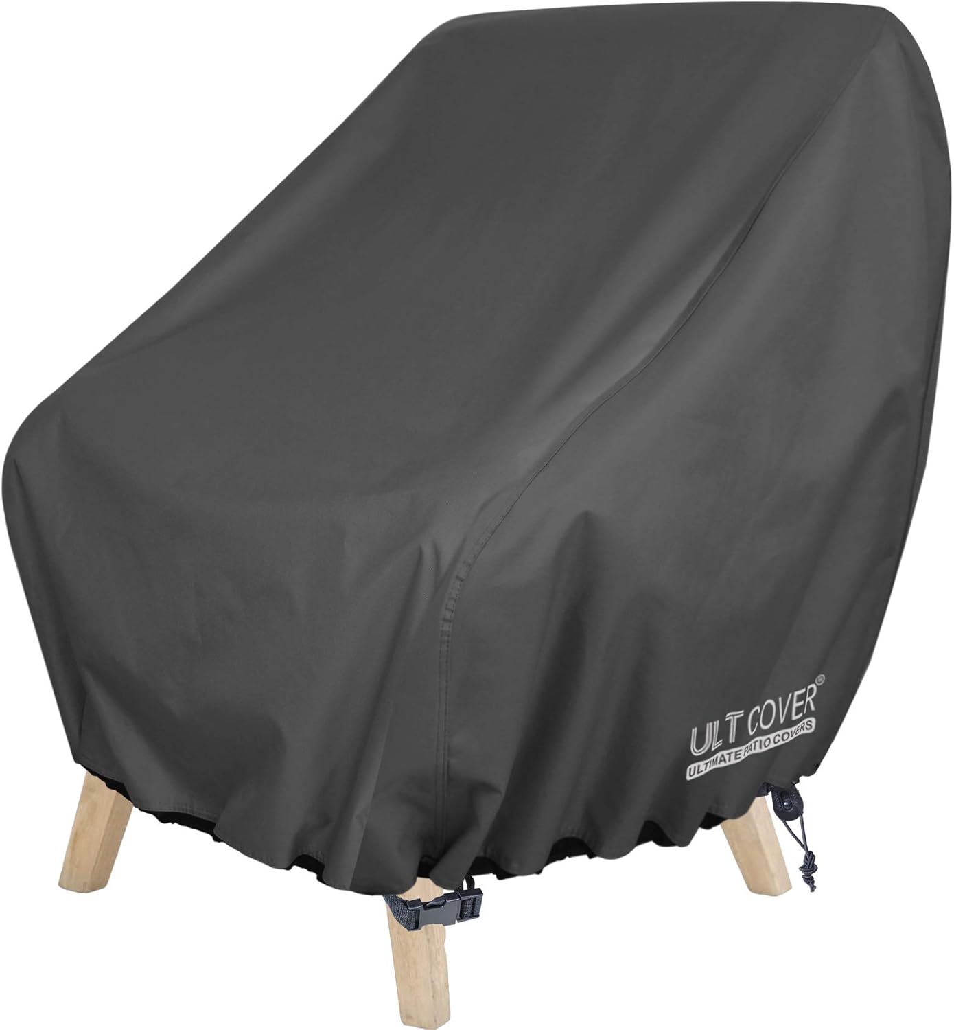 ULTCOVER Waterproof Patio Chair Cover &ndash; Outdoor Lounge Deep Seat Single Lawn Chair Cover Fits Up to 32W x 34D x 32H inches, Black