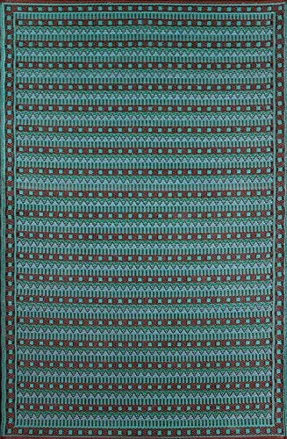 Mad Mats Uber Turk Indoor/Outdoor Floor Mat, 4 by 6-Feet, Black Aqua