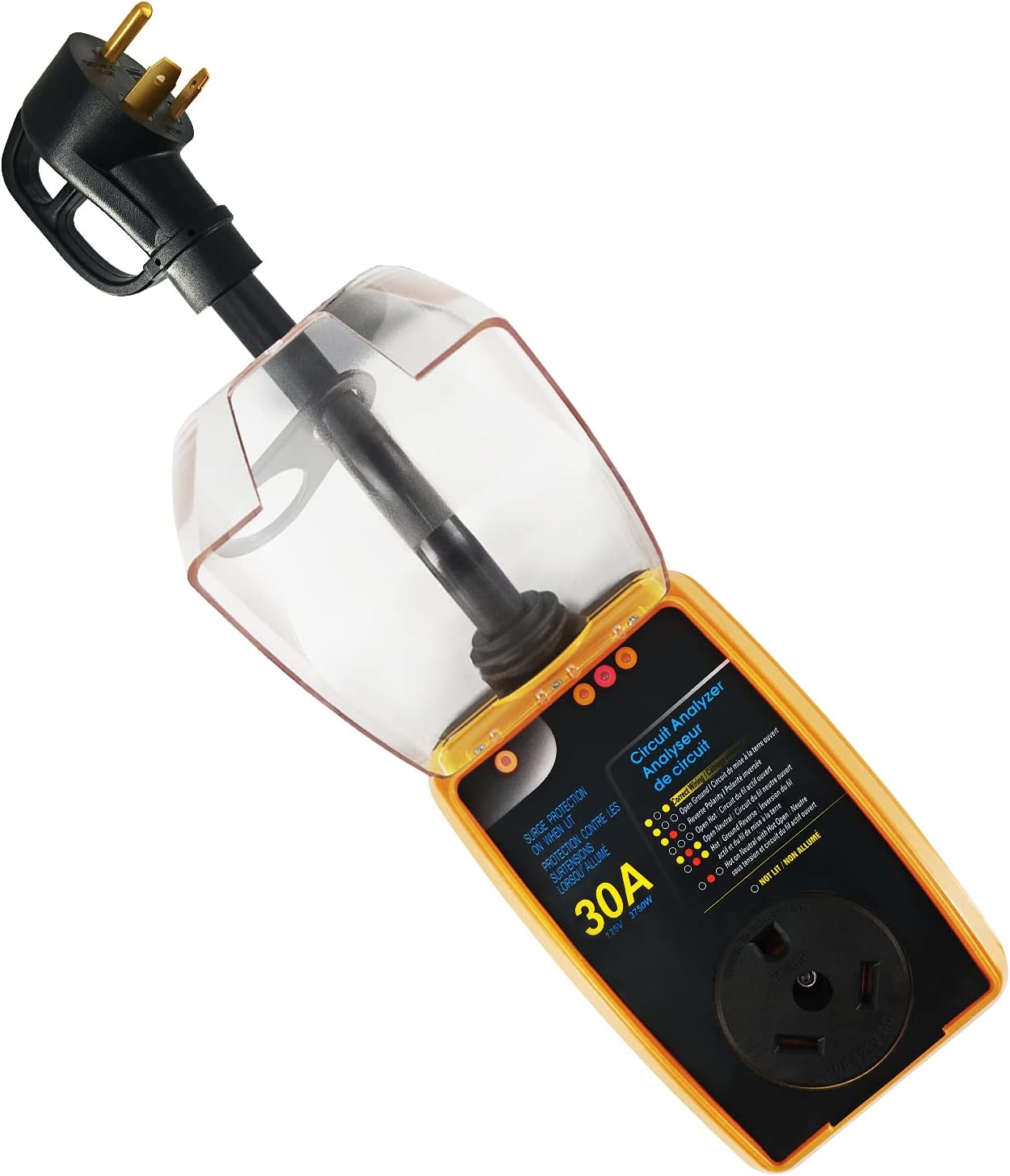 Lifesmells 30amp RV Surge Protection Device, Circuit Analyzer with LED Indicator, with Surge Protection (2100 Joules), Designed with Easy to Use Handles.（Type 1） Pack of 2