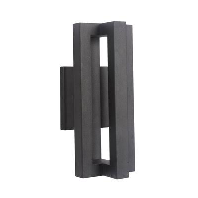 Grundy Integrated LED Outdoor Armed Sconce Fixture Finish: Matte Black