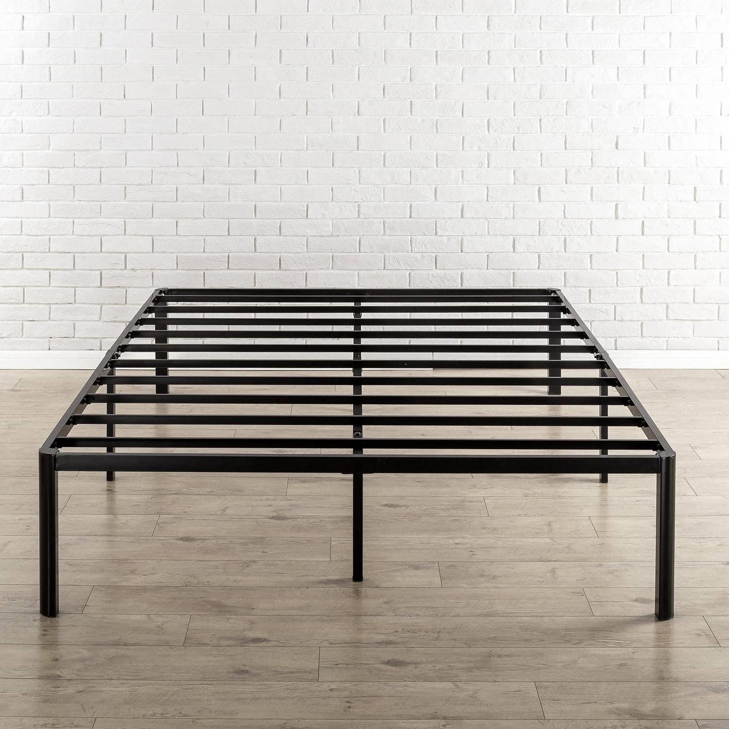 Queen 16x22 Van Metal Platform Bed Frame with Steel Slat Support Black - Zinus