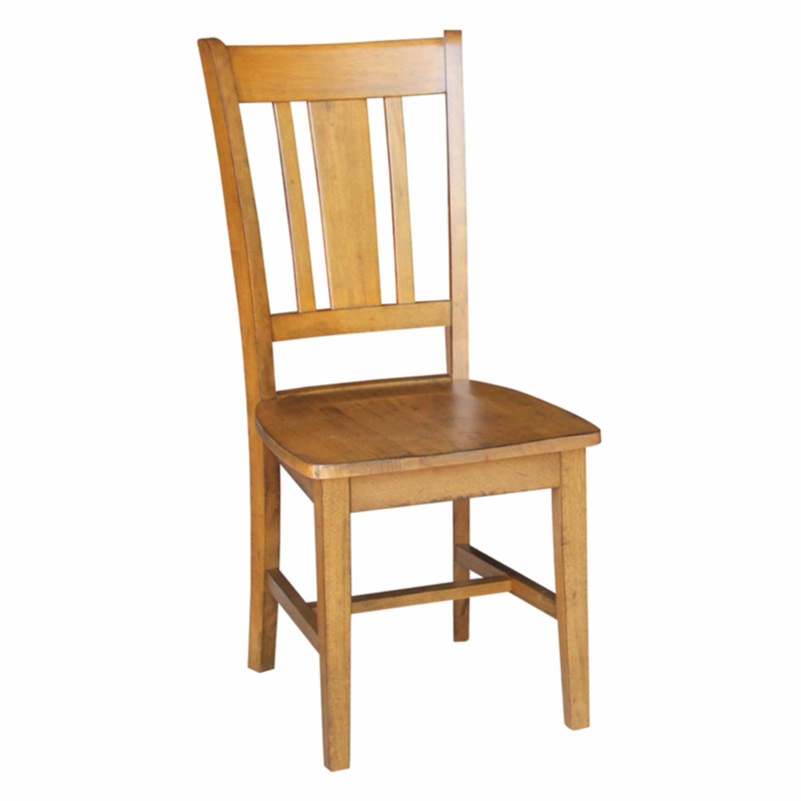 International Concepts San Remo Splatback Chair in Pecan (Set of 2)