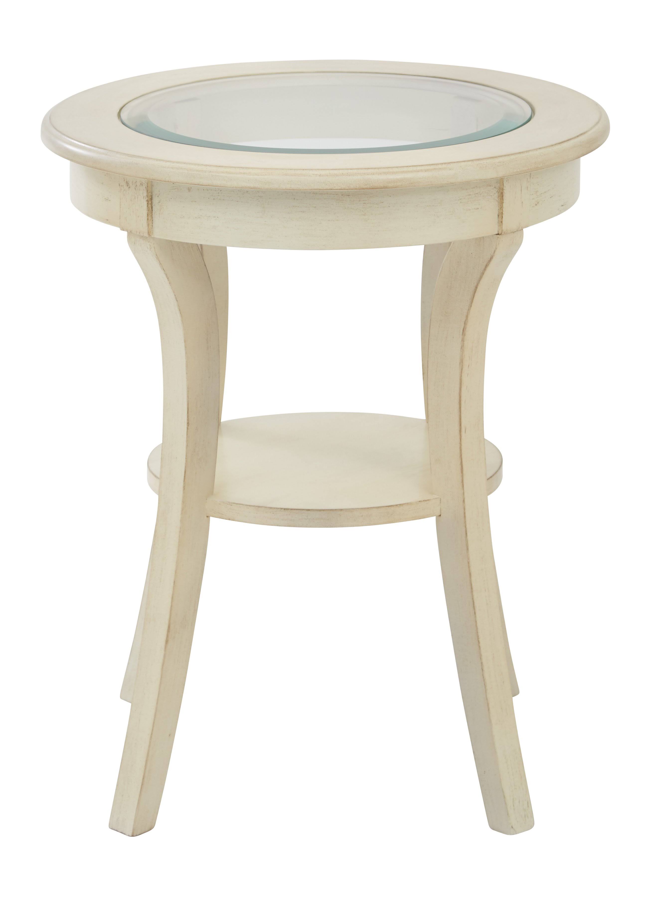 Harper Round Accent Table - Antique White