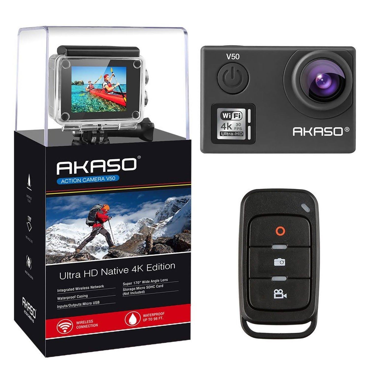 Akaso V50 Native 4k/30fps 20MP WiFi Action Camera with Eis, Ultra HD 30m Camera