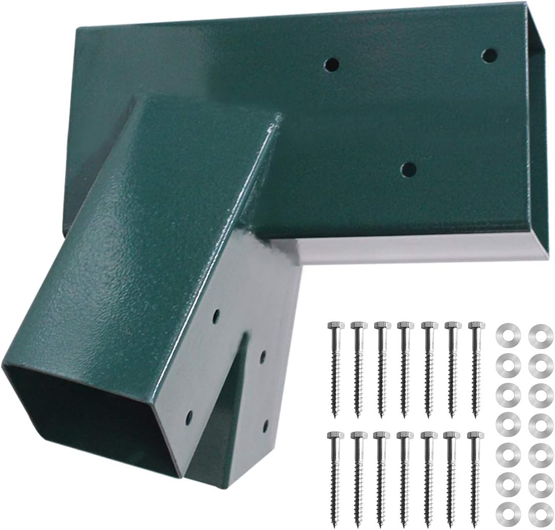Lovely Snail A-Frame Bracket Swing Set Heavy Duty Steel Brackets with Mounting Hardware 1 Pack Green Pack of 2