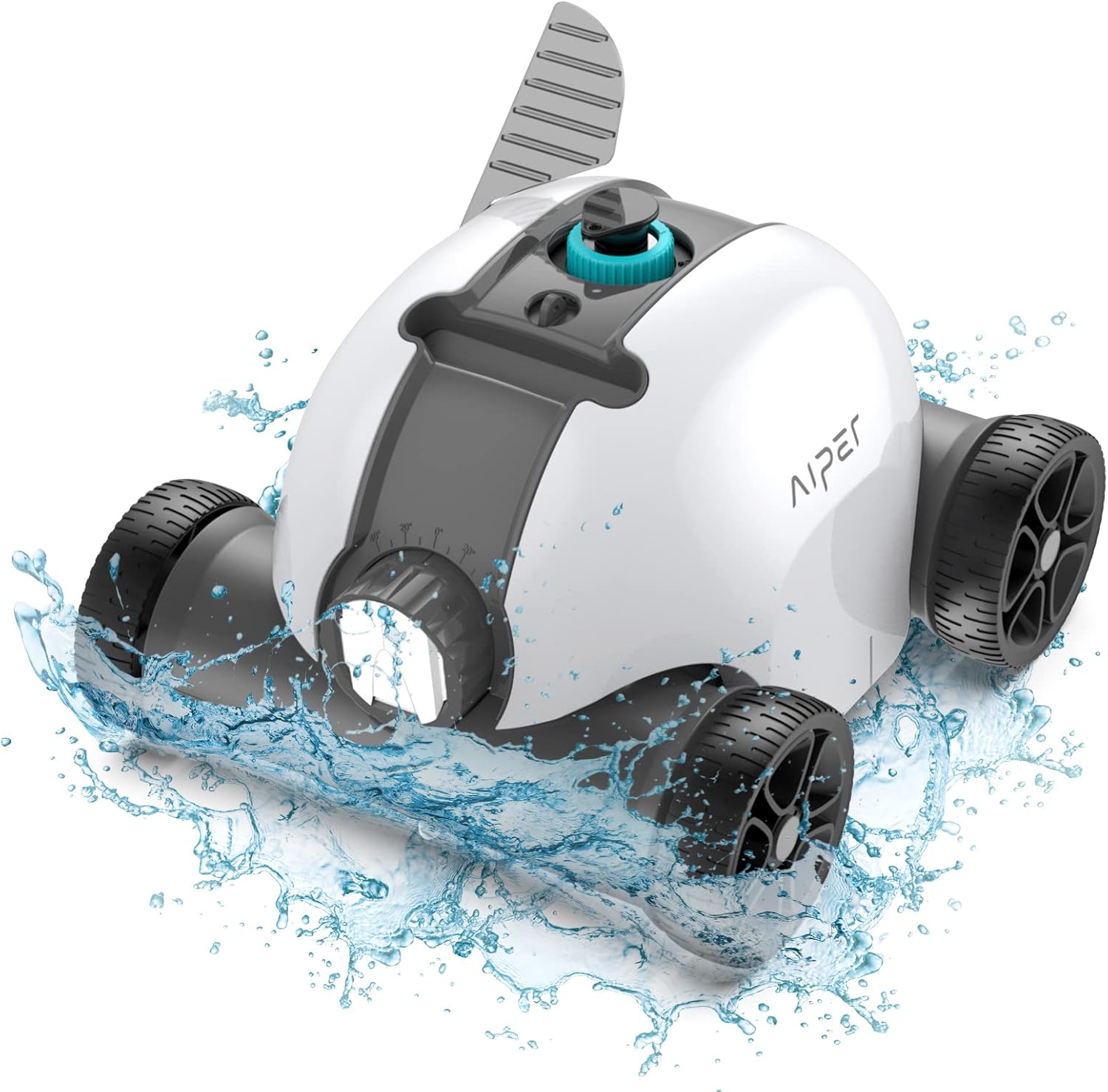 AIPER Cordless Robotic Pool Cleaner, Pool Vacuum with Dual-Drive Motors, Self-Parking, Lightweight, Rechargeable, Up to 90 Mins Cleaning for Above Ground Flat Pools Up to 50 Ft- Seagull 1000