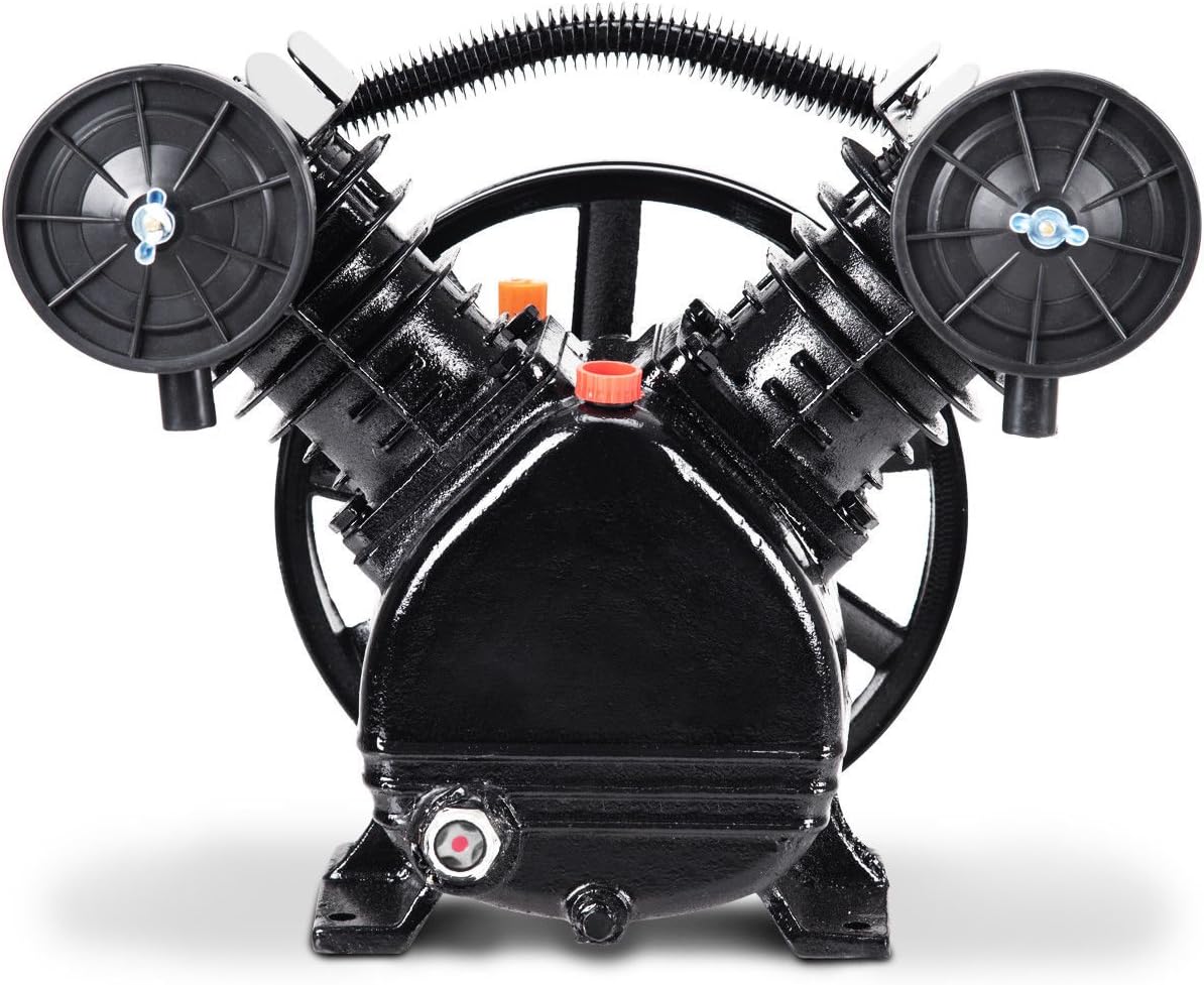 Goplus 3HP 2 Piston V Style Twin Cylinder Air Compressor Head Pump (Black)