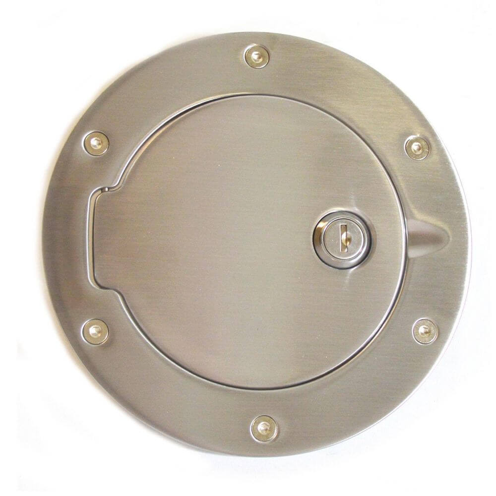 All Sales 6047L Race Billet Fuel Door-Brushed Locking