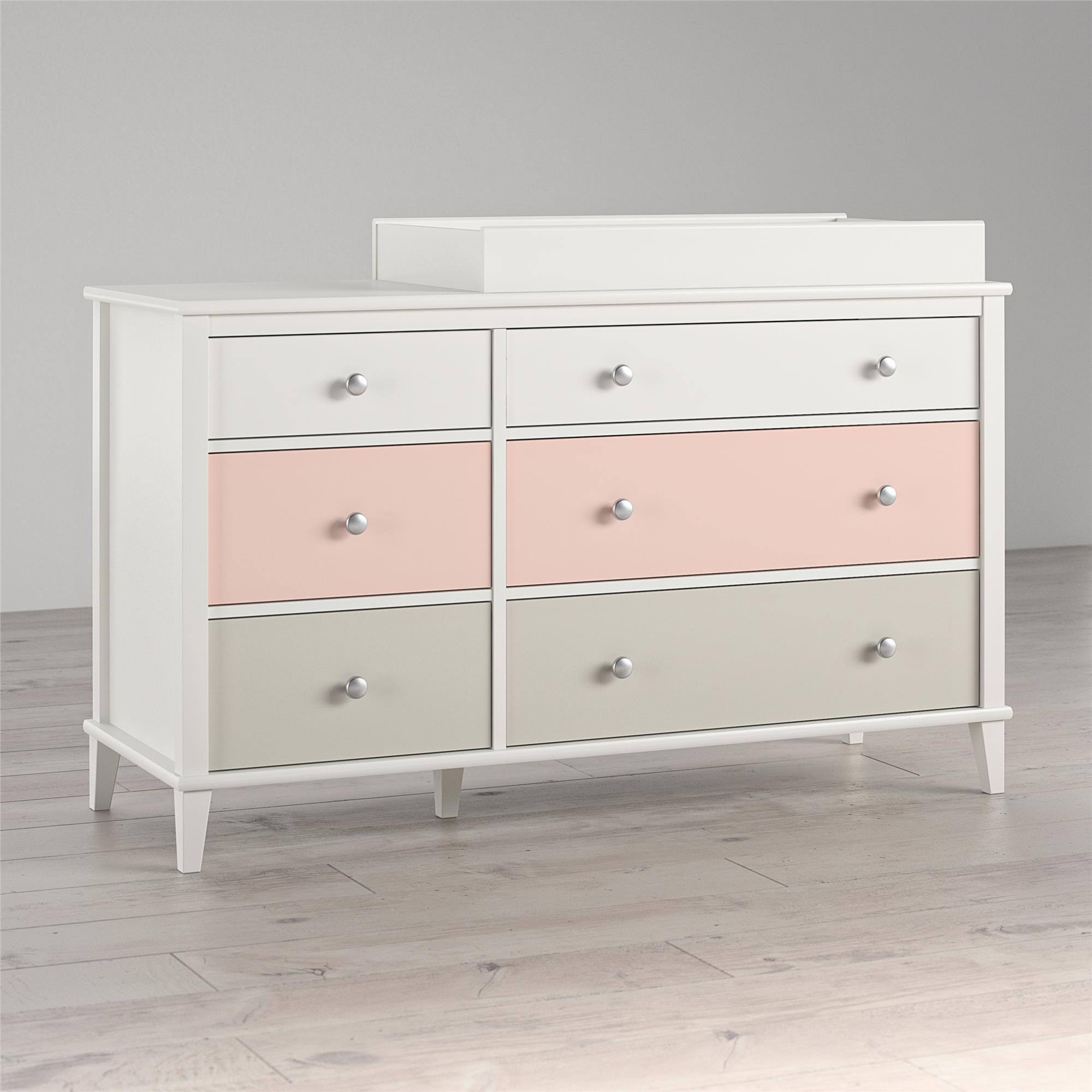 Little Seeds Monarch Hill Poppy 6 Drawer Changing Table, Peach/Taupe