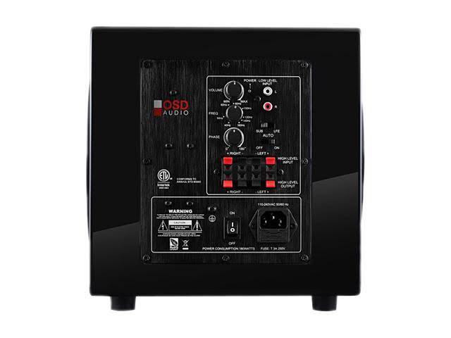 OSD Audio PS88 Compact Dual Woofer 8-Inch Home Theatre Subwoofer