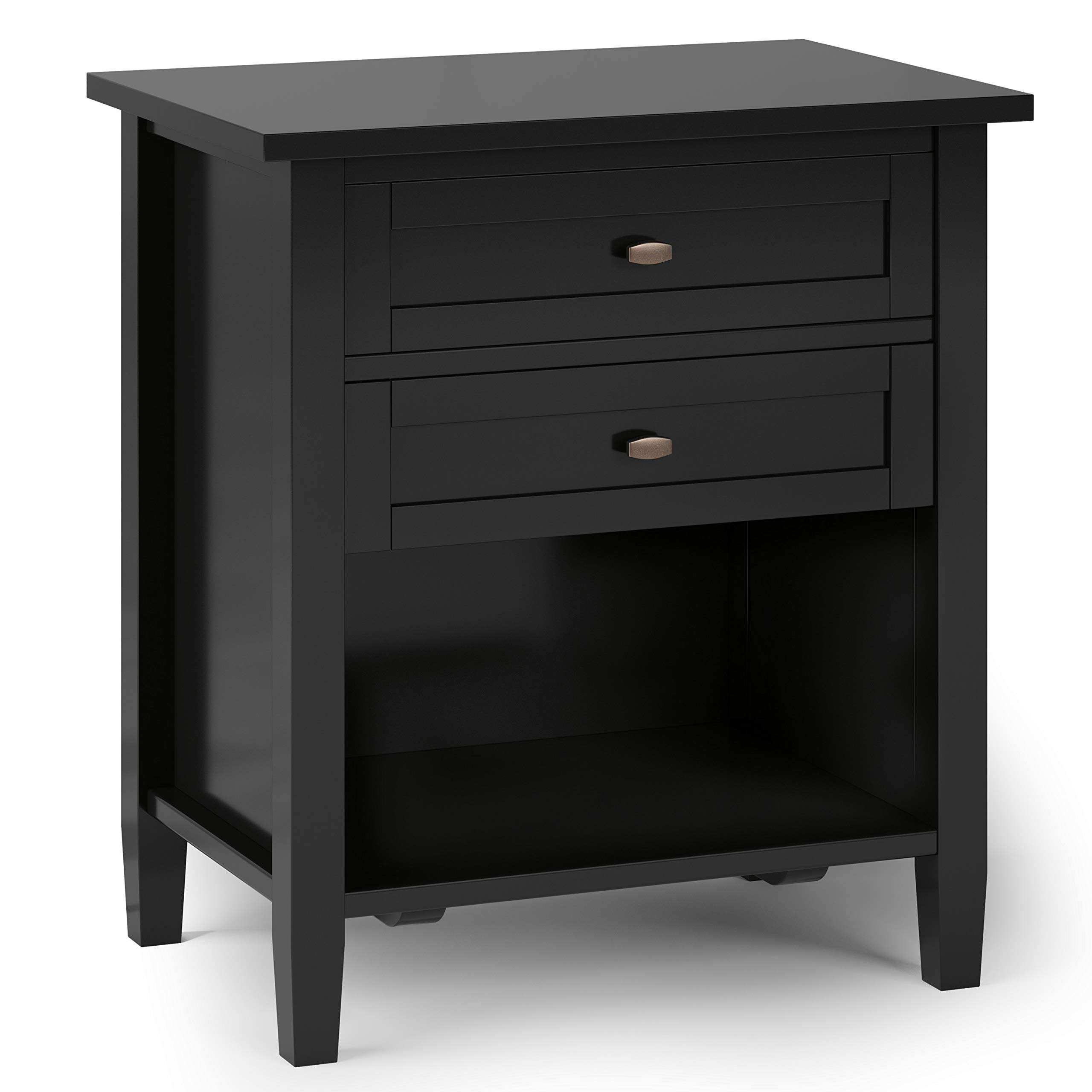 Simpli Home Warm Shaker Solid Wood Bedside Table - Black