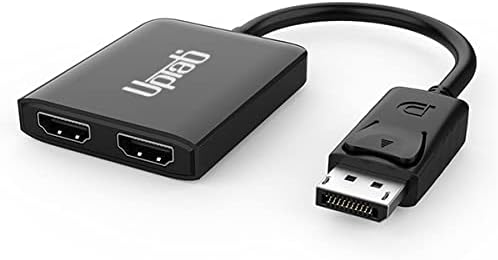 UPTab DisplayPort to Dual HDMI 4K 60Hz Adapter Multi Monitor Splitter, Converter Multi-Stream Transport (MST) Hub, DP to 2X HDMI 2.0 (DisplayPort to Dual HDMI) Pack of 2