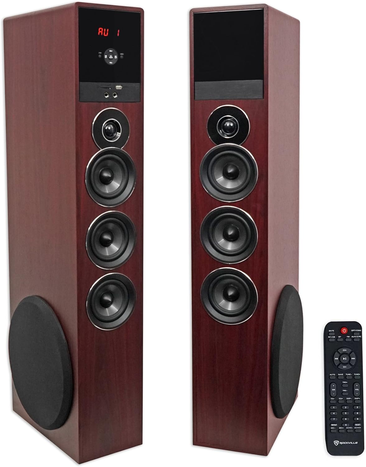 Rockville TM150B Black Home Theater System Tower Speakers 10