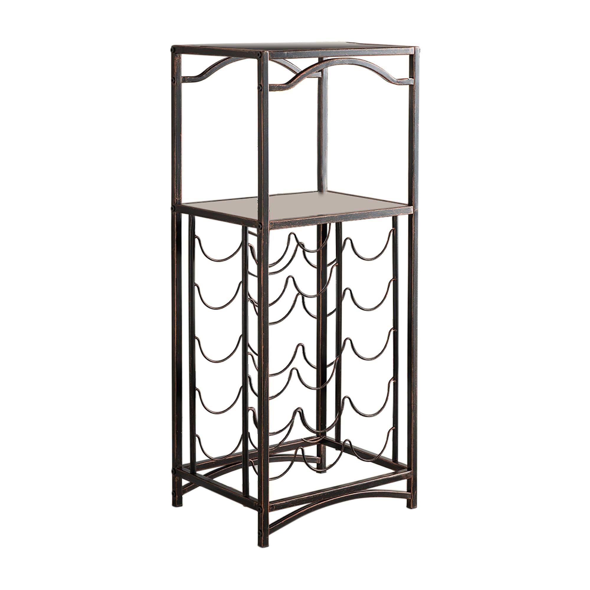 K u0026 B Furniture Brushed Copper Metal Wine Rack