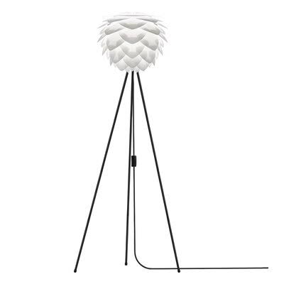Mercury Row Westendorf 52x22 Tripod Floor Lamp Base Finish: Black, Shade Color: White