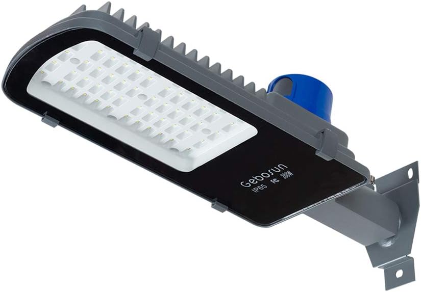 Gebosun 35W AC Powered Street Light & Flood Light, with Optic Sensor, Dusk to Dawn, 5,400 Lumen, 6,000K, IP65 Waterproof, Wall-Mounted & Pole-Mounted Pack of 2