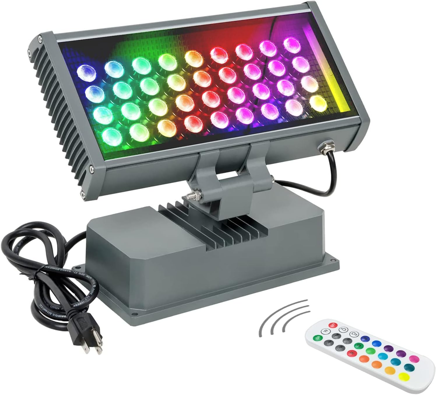 144W Linkable LED Wall Washer, RGBW Wall Wash LED Light for Wedding, Church, DJ, Party, Patio, Hotels, Landscape Lighting, Plug and Play, Weatherproof, Works at Both 120V and 277Vac