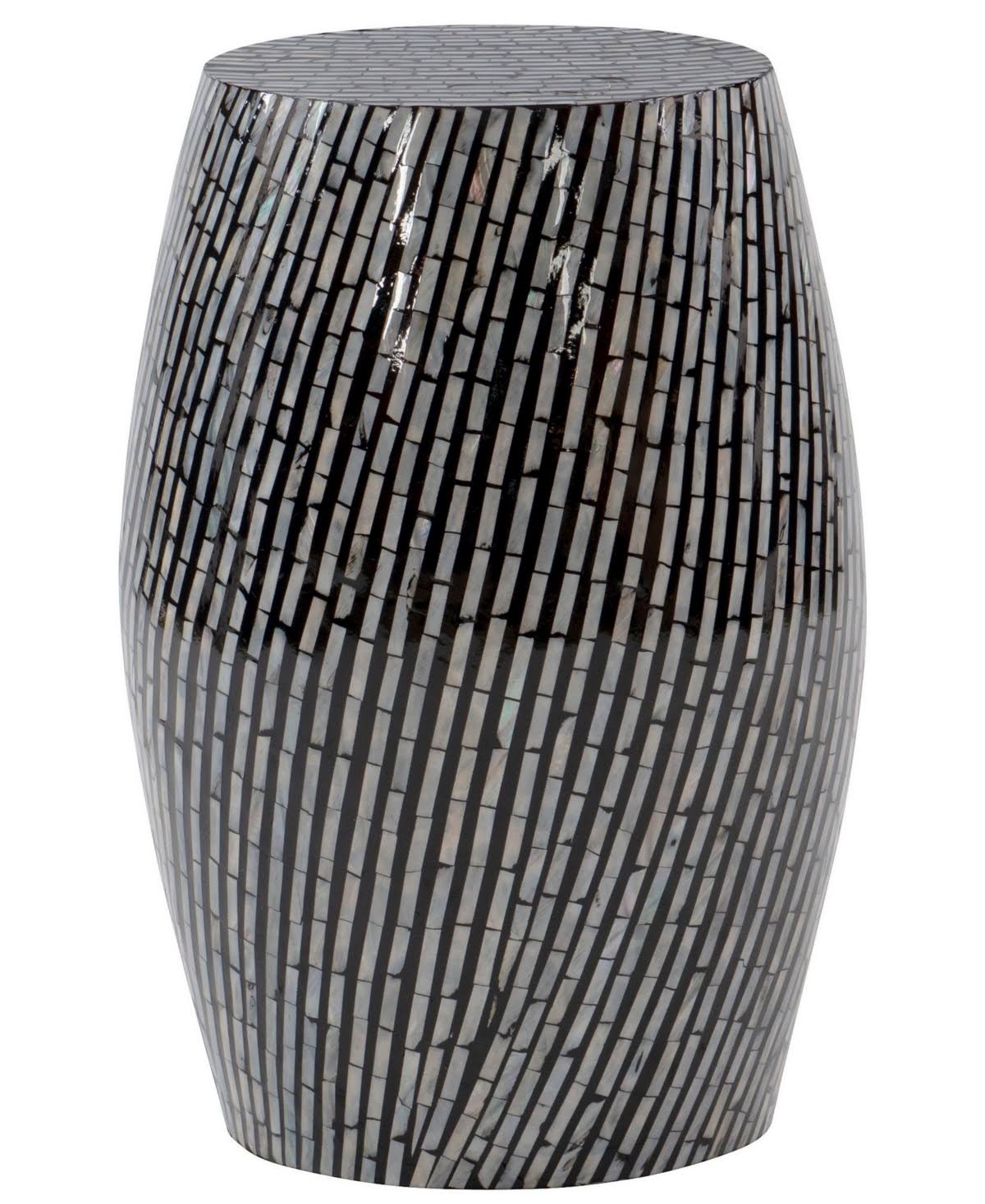 Linon Home Decor Glencreek Capiz Drum Table - Black