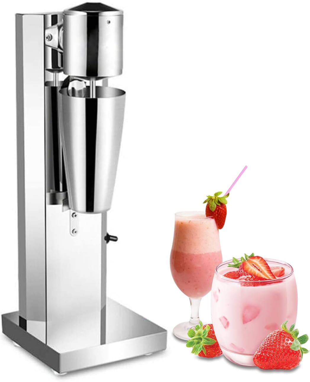 Gdrasuya10 Commercial Milk Shaking Machine, Double Heads Electric Silent Milk Shake Machine Stainless Steel 18000RMP High Speed for Drink Mixer 110V