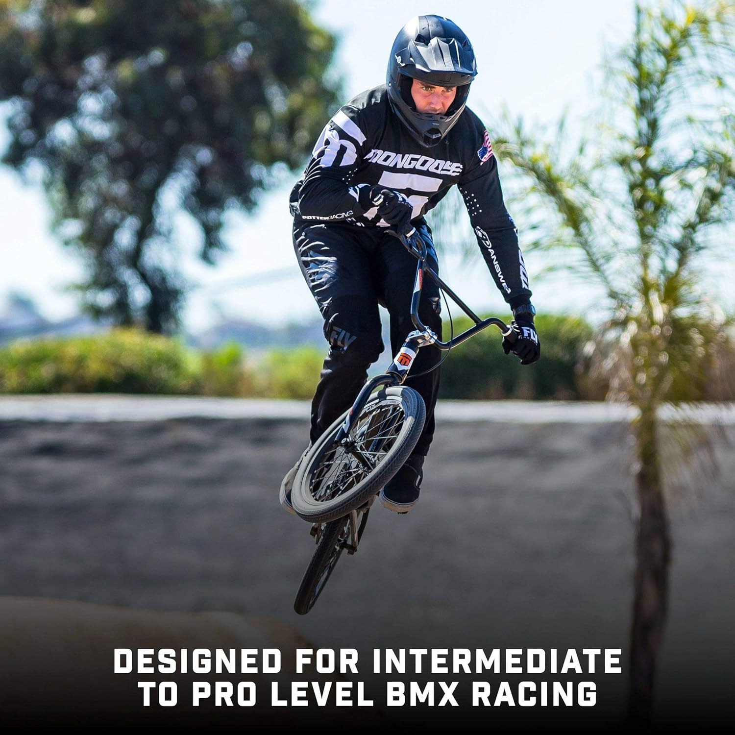 Mongoose Title Elite 24 BMX Race Bike with 24-Inch Wheels in Black for Advanced and Returning Riders, Featuring Professional-Grade 6061 Tectonic T1 Biaxial Hydroformed and Butted Aluminum Frame