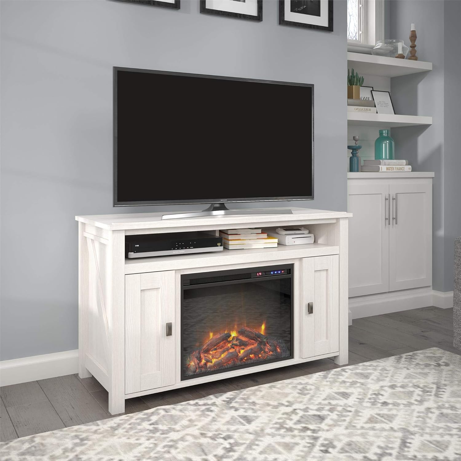Ameriwood Home Farmington Electric Fireplace TV Console for TVs up to 50