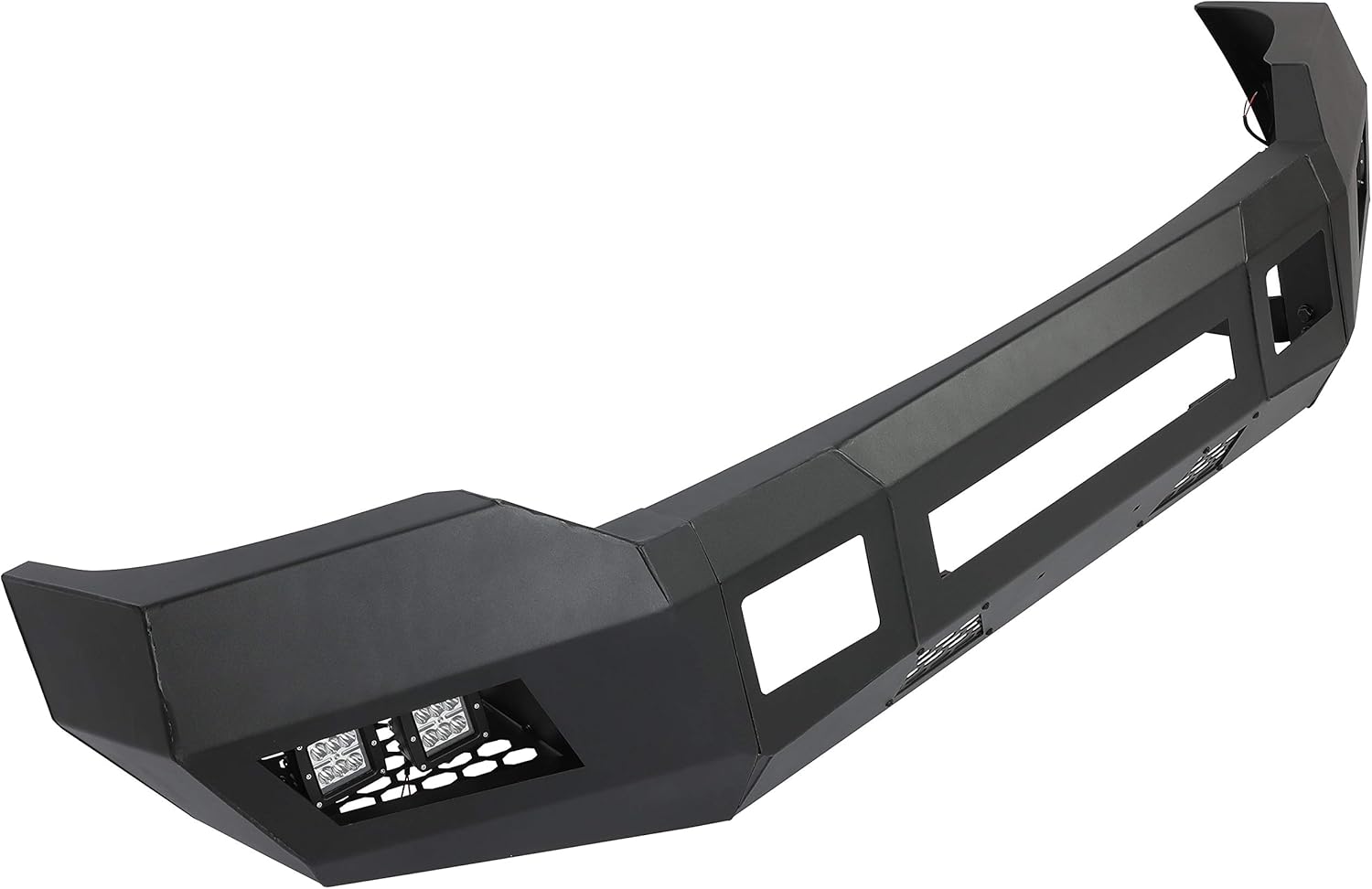 ECOTRIC 3-Piece Modular Front Bumper Compatible With 2011-2016 Ford F250 F350 Super Duty w/ LED Lights - You will receive 2 packages