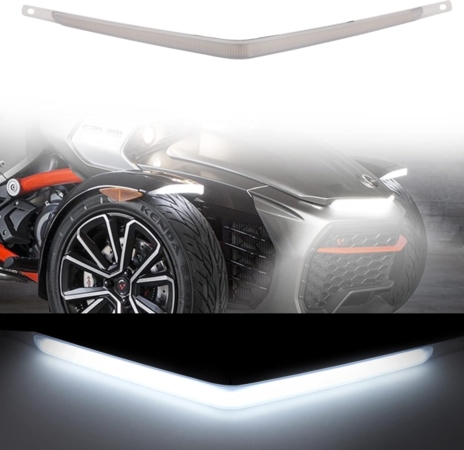 Spyder LED Signature White Running Light Kit,A & UTV PRO DRL Auxiliary Daytime Running Light for Can-Am Spyder F3 All Models Replace OEM #219400599