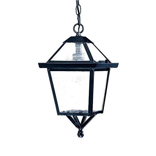 One Light Matte Black Hanging Lantern 7616BK
