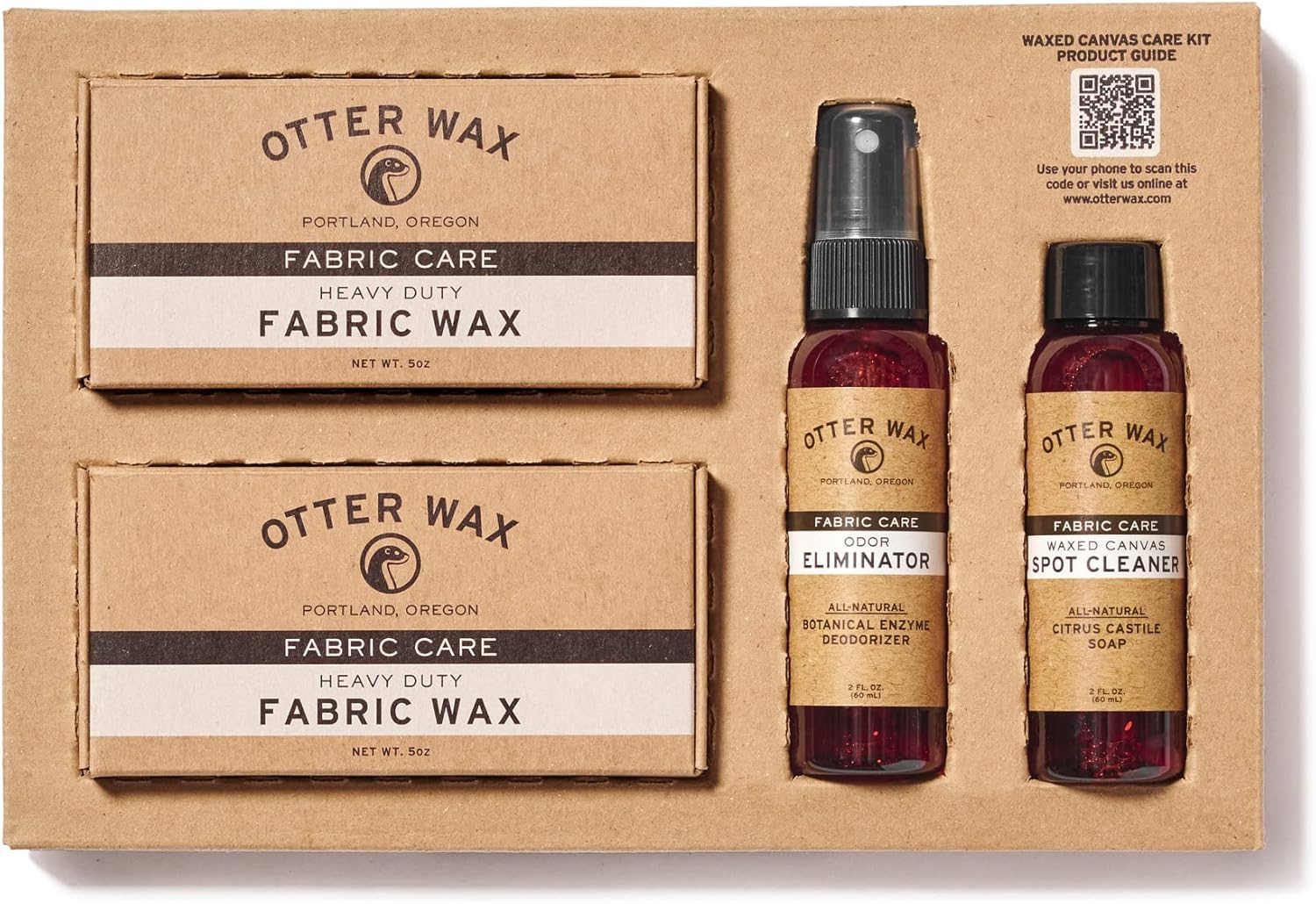Waxed Canvas Care Kit by Otter Wax | Durable Rain Protection | Made in the USA | Waterproof Canvas and Fabric, Shoes, Hats, Jackets, Bags, Outdoor Gear, Clothing | Naturally Effective Beeswax Waterproofer
