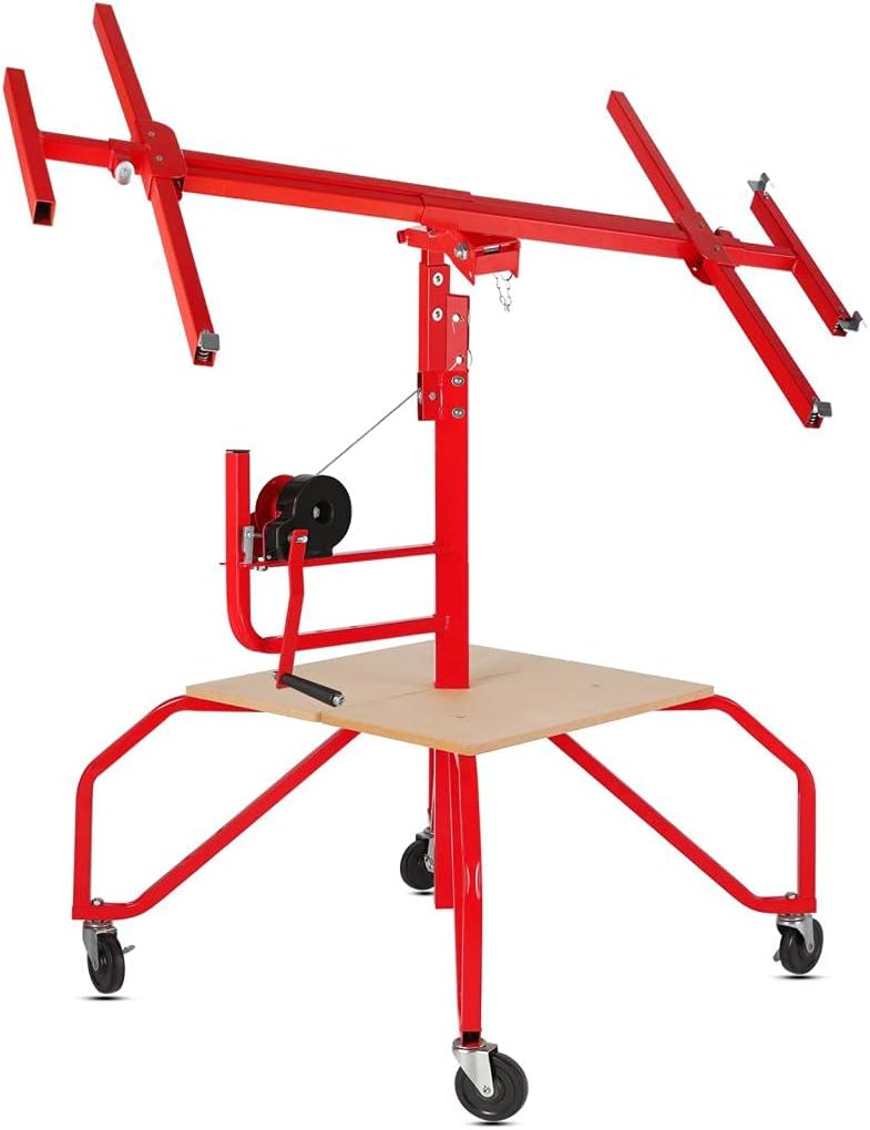 Idealchoiceproduct Drywall Lift Rolling Panel Hoist Jack Lifter Construction Caster Wheels Lockable Tool (11FT)