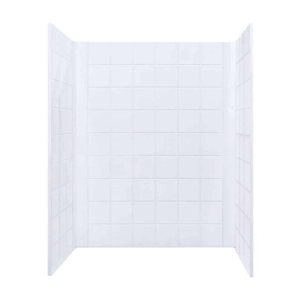 Mustee Durawall White Shower Wall Surround Side and Back Wall Kit (Common: 60-in x 30-in; Actual: 73.25-in x 60-in x 30-in)