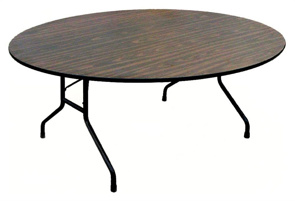 Correll 48x22 Round Melamine Folding Table, Black