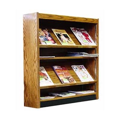 W.C. Heller Single Face Open Back Magazine Shelf Finish: Natural