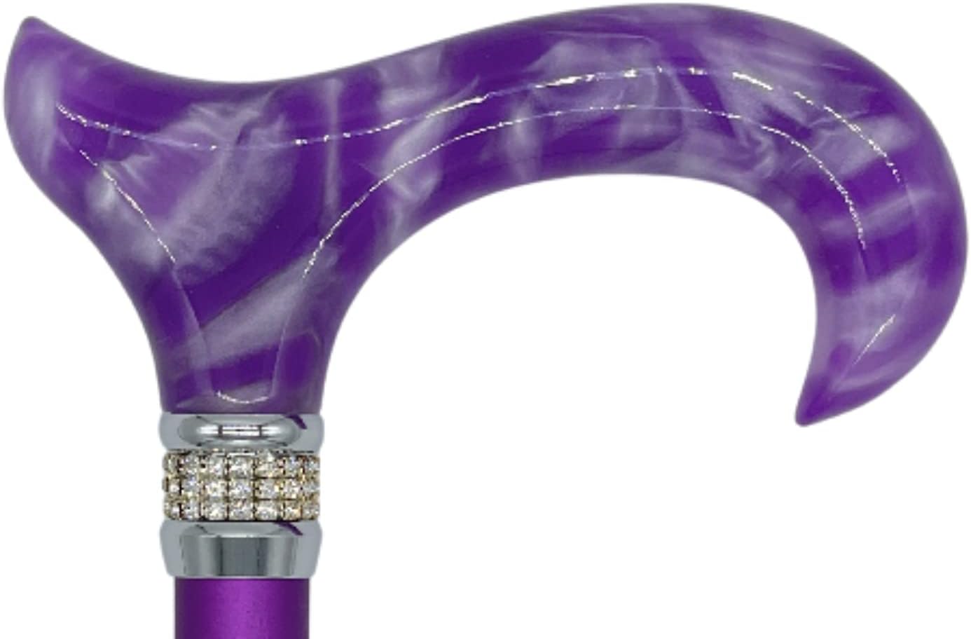 Classy Walking Canes Adjustable Purple with Rhinestone Collar 31-38” Adjustable Height Cane with Aluminum Shaft. Pack of 2