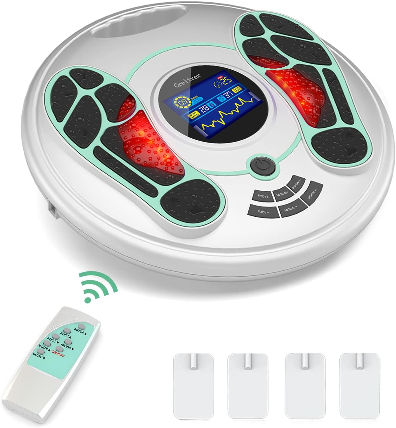 Foot Circulation Stimulator (FDA) Electric Foot Massager with Remote Control for Improves Foot Blood Circulation Relieve Tired Feeling Foot and Leg Pain, Joint Pain, Back Pain, Neck and Shoulder Pain&hellip;
